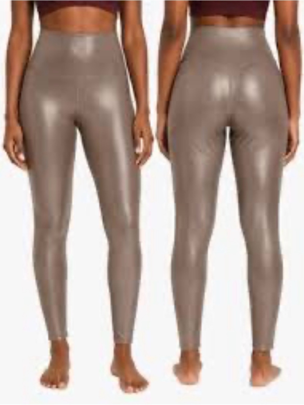 Old Navy Metallic Taupe High-Waist Leggings Large